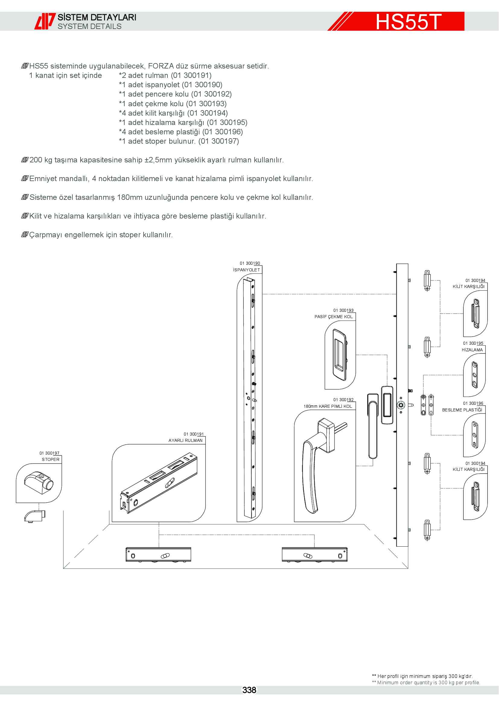 HEBESCHİEBE SÜRME ALÜMİNYUM 45